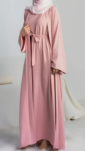 Pink Leena 2 Piece Abaya Set Hijabimama