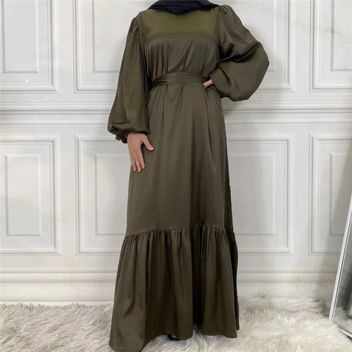 Olive Balloon Sleeve Dress Hijabimama