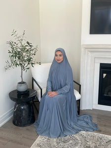 Grey/ Blue Prayer Hijab