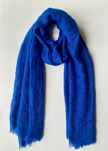 Cobalt Blue Cotton Crinkle Hijab