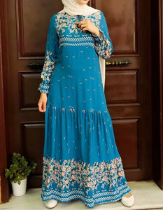 Blue Cotton/Viscose Dress Hijabimama