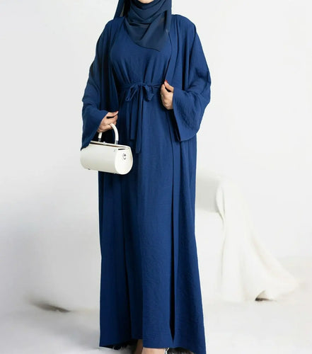 Navy Blue Leena 2 Piece Abaya Set Hijabimama