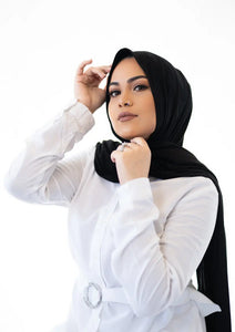 black luxury jersey hijab