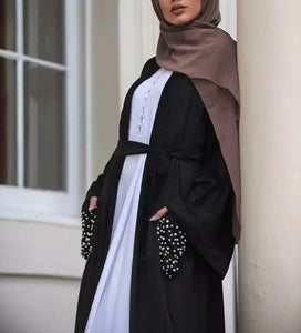 Black Pearl Pocket Abaya