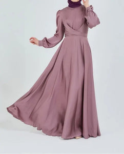 Layla Mauve Satin Gown