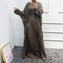 Mocha 3 Piece Linen Abaya Set