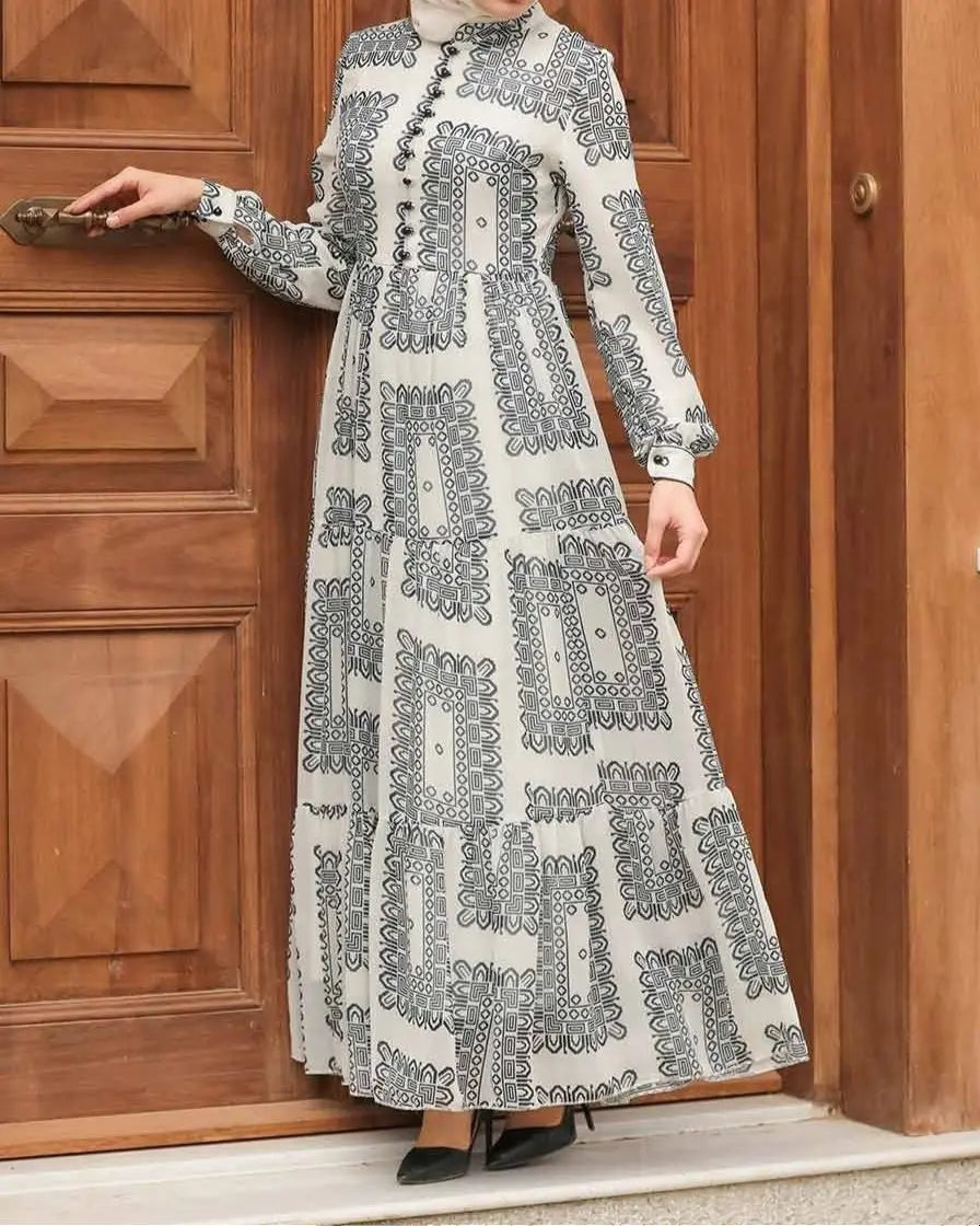White Asiya Chiffon Dress Hijabimama