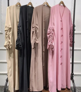 Ruched Sleeve Abaya