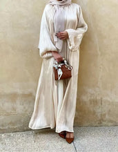 Aliya Beige Balloon Sleeve Abaya