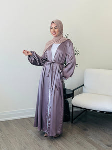 Aiylah Lavender Satin Abaya Hijabimama