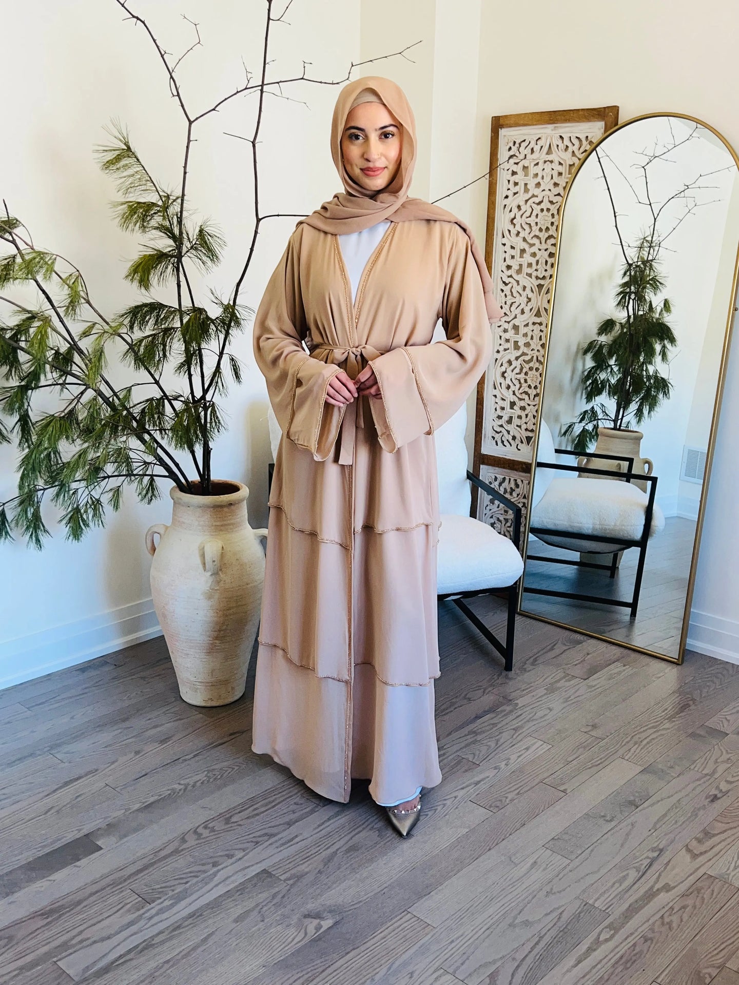 Sarah Chiffon layered Abaya – Hijabimama