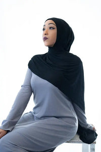 Black Instant Jersey Hijab