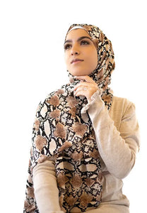 brown snake print hijab